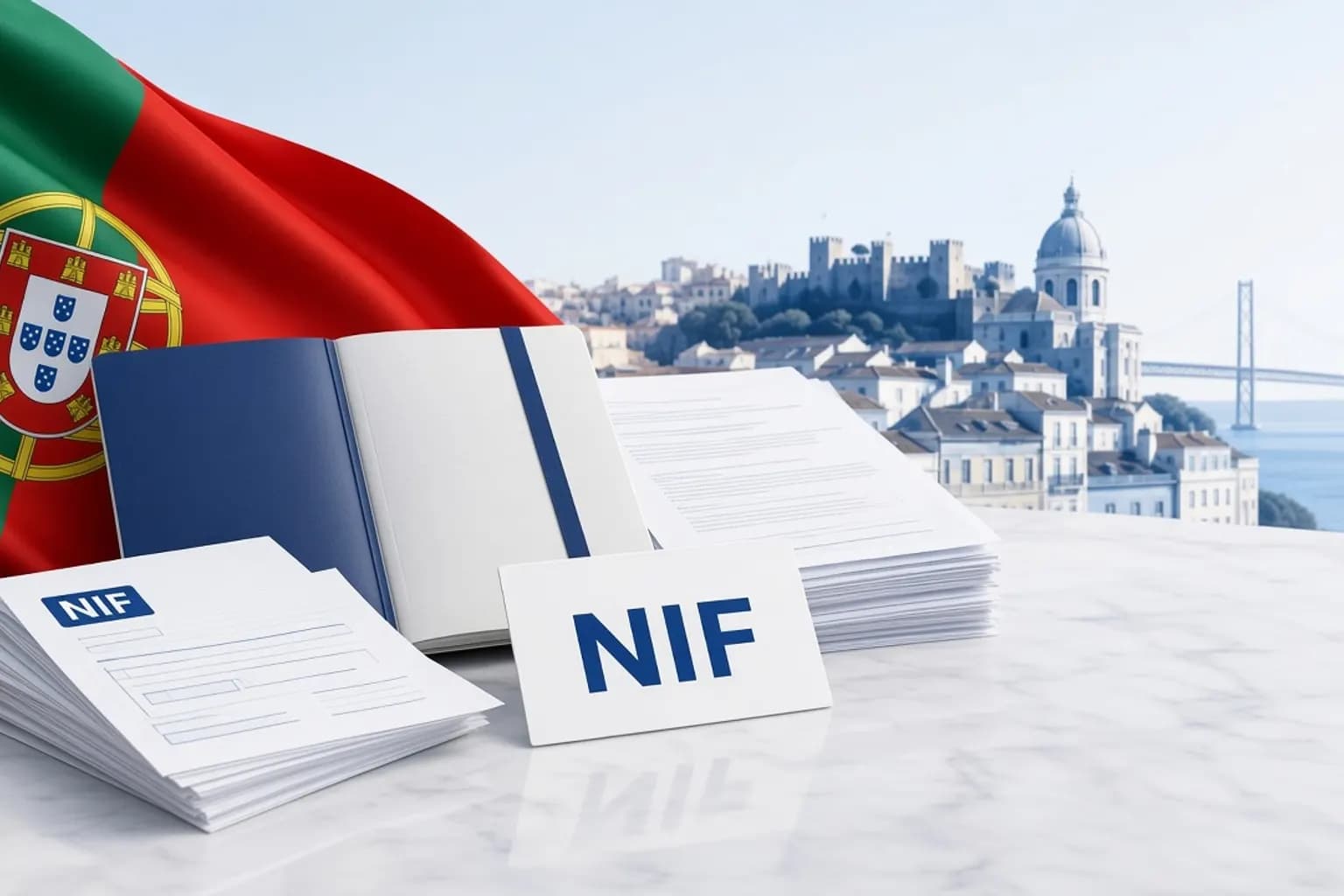 Passport and supporting documents needed for a Portuguese NIF application